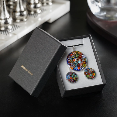wow video Murano glass jewelry set "Mistery"