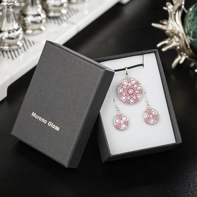 wow video Комплект прикрас із муранського скла "Rose"