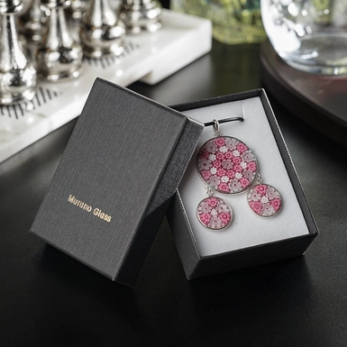 wow video Murano glass jewelry set "Flowerly" 1