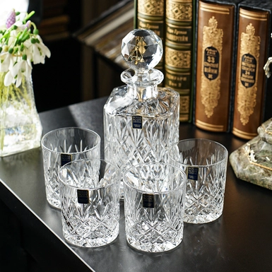 wow video Кришталевий набір для віскі з декантеру та 4 склянок "Edinburgh"