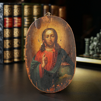 Купить старинную икону Иисуса Христа