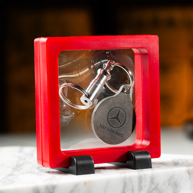Titanium keychain "Mercedes-Benz" with Swedish carabiner "Victorinox" photo