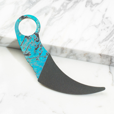 Титановая пилочка для ногтей "Керамбит" (голубая) от Calti фото