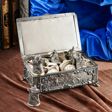 подарочный набор серебряных рюклм в подарочной коробке фото 1