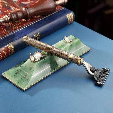 Станок для бритья из серебра и золота фото 1