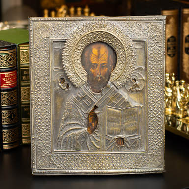 Купить старинную икону Святого Николая