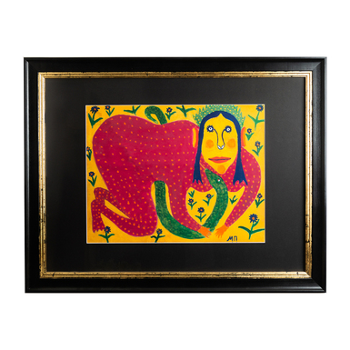 Картина Марии Примаченко "Болотное чудо играет с коброй" фото 1