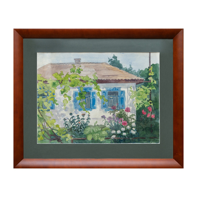 Авторська картина "Будинок з квітами" Суворін, 1990 фото 1