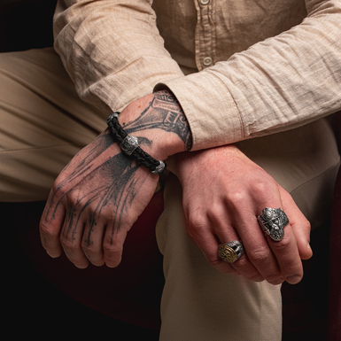 Bracelet on a man's hand photo
