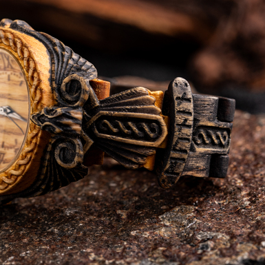Wooden clock elements photo