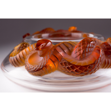 Чаша с матовыми хрустальными змеями фото