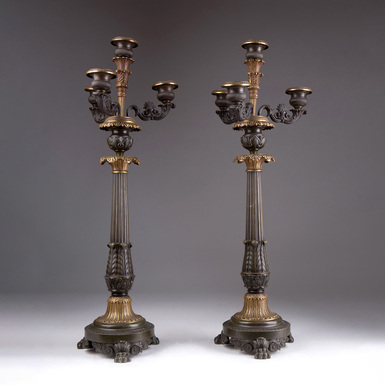 пара бронзовых канделябров фото