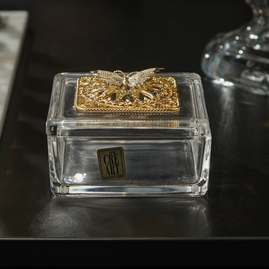 wow відео Кришталева скринька з ручкою із позолоченої латуні