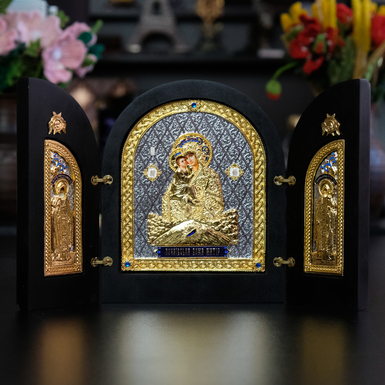 Купити ікону-складень Почаївської Божої Матері