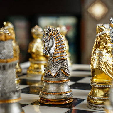 Detailed chess pieces photo