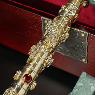 булава "Червона калина" з латунню, кварцем і музичним супроводом фото