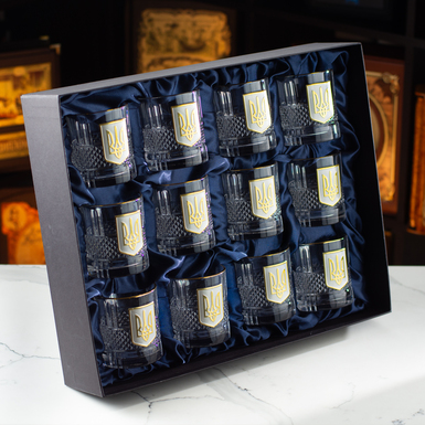 Набор из 12 хрустальных стаканов "Тризуб Несокрушимости" от BIANCANEVE фото