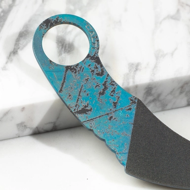 wow видео Титановая пилочка для ногтей "Керамбит" (голубая) от Calti