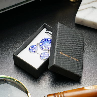 Murano glass earrings and pendant "Blue Miracle" photo