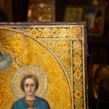 Wow video: An antique icon of the holy martyrs Florus and Laurus from the second half of the 19th century.