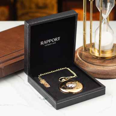 Золотые карманные часы в подарочной коробке от Rapport фото 1