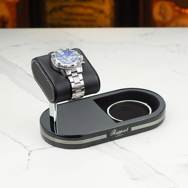 Подставка для часов "Formula" с подносом (черное серебро) от Rapport