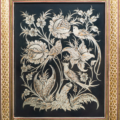 "Пташки на квітах" зі срібла та міді фото 