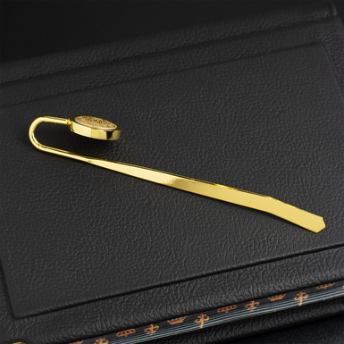 Закладка для книг из позолоты и дамасской стали фото