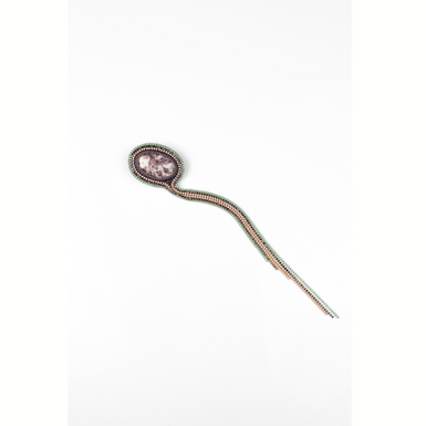 Brooch "HALLEY" with lepidolite by Samokish photo