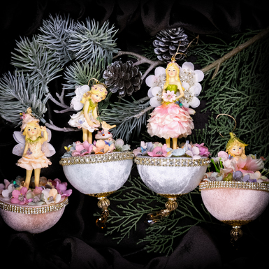 Елочный набор "Fairy magic" из бархата фото
