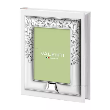 Шкіряний фотоальбом зі срібною пластиною "Symbol of life" (білий) від Valenti