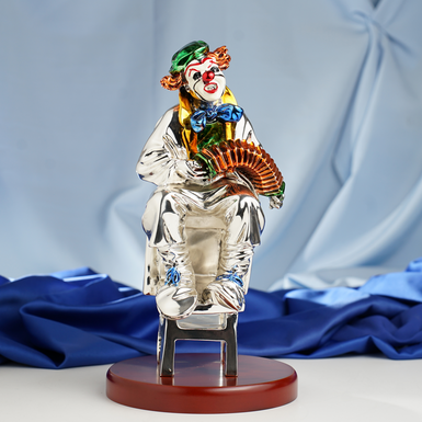 Buy a silver-plated clown figurine