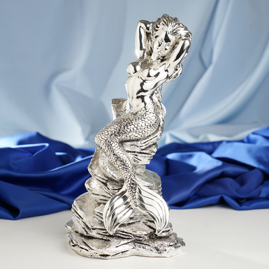 Buy a silver-plated mermaid figurine