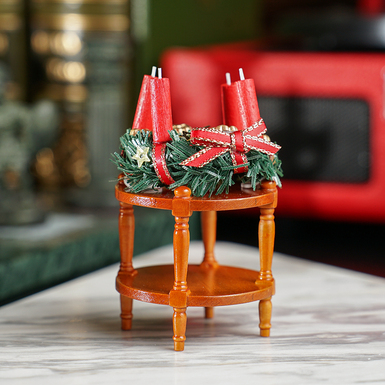 Купить миниатюру "Приставной столик с рождественским венком" фото 1
