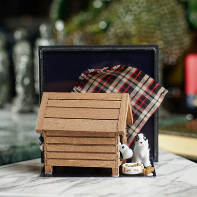 Собачья будка с собакой в миниатюре фото 1