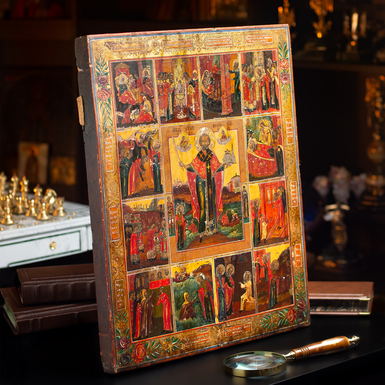 Купить старинную икону Святого Николая