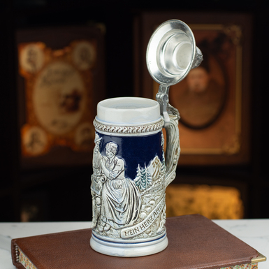 Фарфоровый пивной бокал на подарок фото