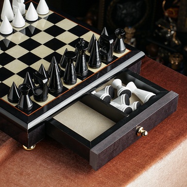 Detailed chess pieces photo