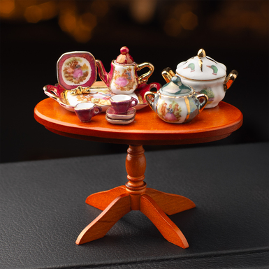 декоративний кавовий столик у мініатюрі фото 1