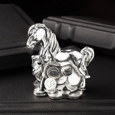 wow video Silver-plated statuette "Horse carrying wealth" from ArtBe