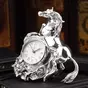wow video Посеребренная статуэтка с часами "Оберегающая время конь" от ArtBe