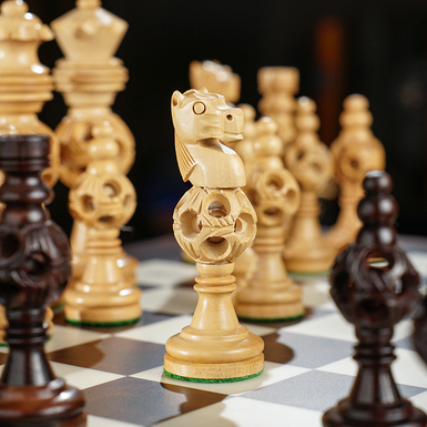 Chess set in the interior photo
