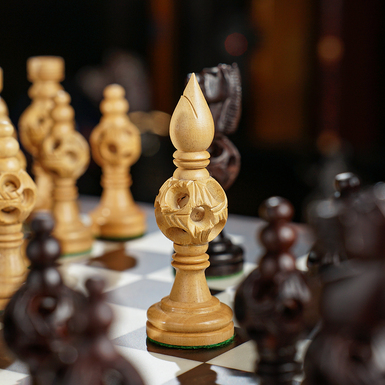 Detailed chess pieces photo