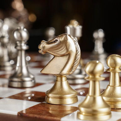 Detailed chess pieces photo