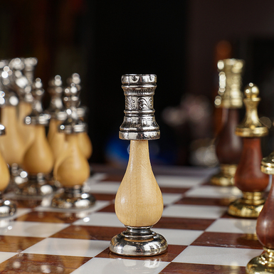 Chess set in the interior photo