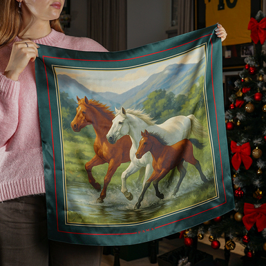 Купить платок из натурального шелка с символом года фото 1