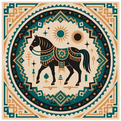 Шовкова хустка "Степовий кінь" від Fama (лімітована колекція, 65х65 см)