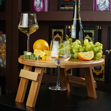 wooden wine table photo