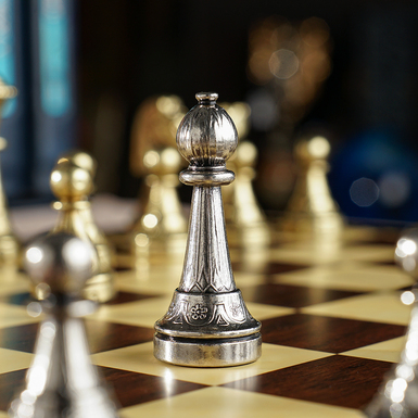 Chess set in the interior photo