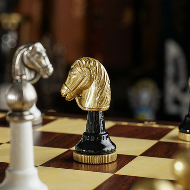 Chess set in the interior photo